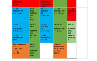 ŠSD Petka – raspored treninga – od 3.10.2024.