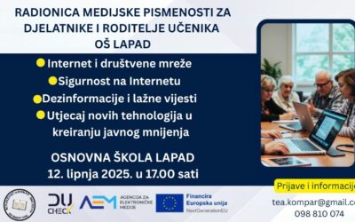 Radionica medijske pismenosti za djelatnike i roditelje OŠ Lapad