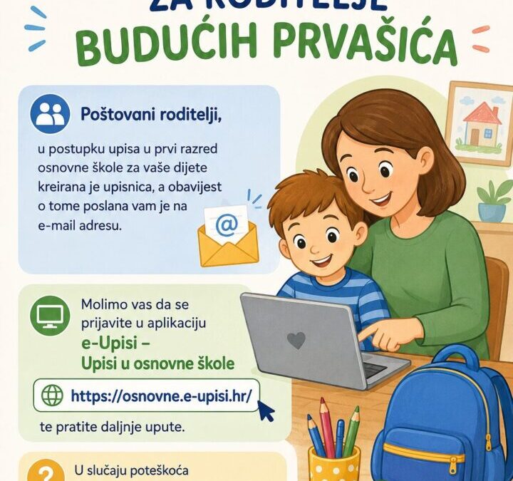 OBAVIJEST ZA RODITELJE BUDUĆIH PRVAŠIĆA