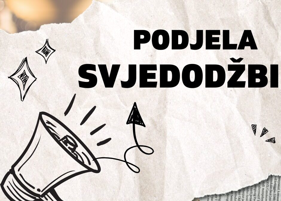 Obavijest o podjeli svjedodžbi