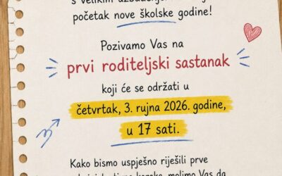 Roditeljski sastanak za prvašiće 2026./2027.